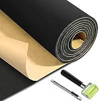 Datanly Self-Adhesive Black Mesh Headliner Fabric 96x60 Inch Kit with Roller & Knife for Car Truck SUV RV Roof Repair