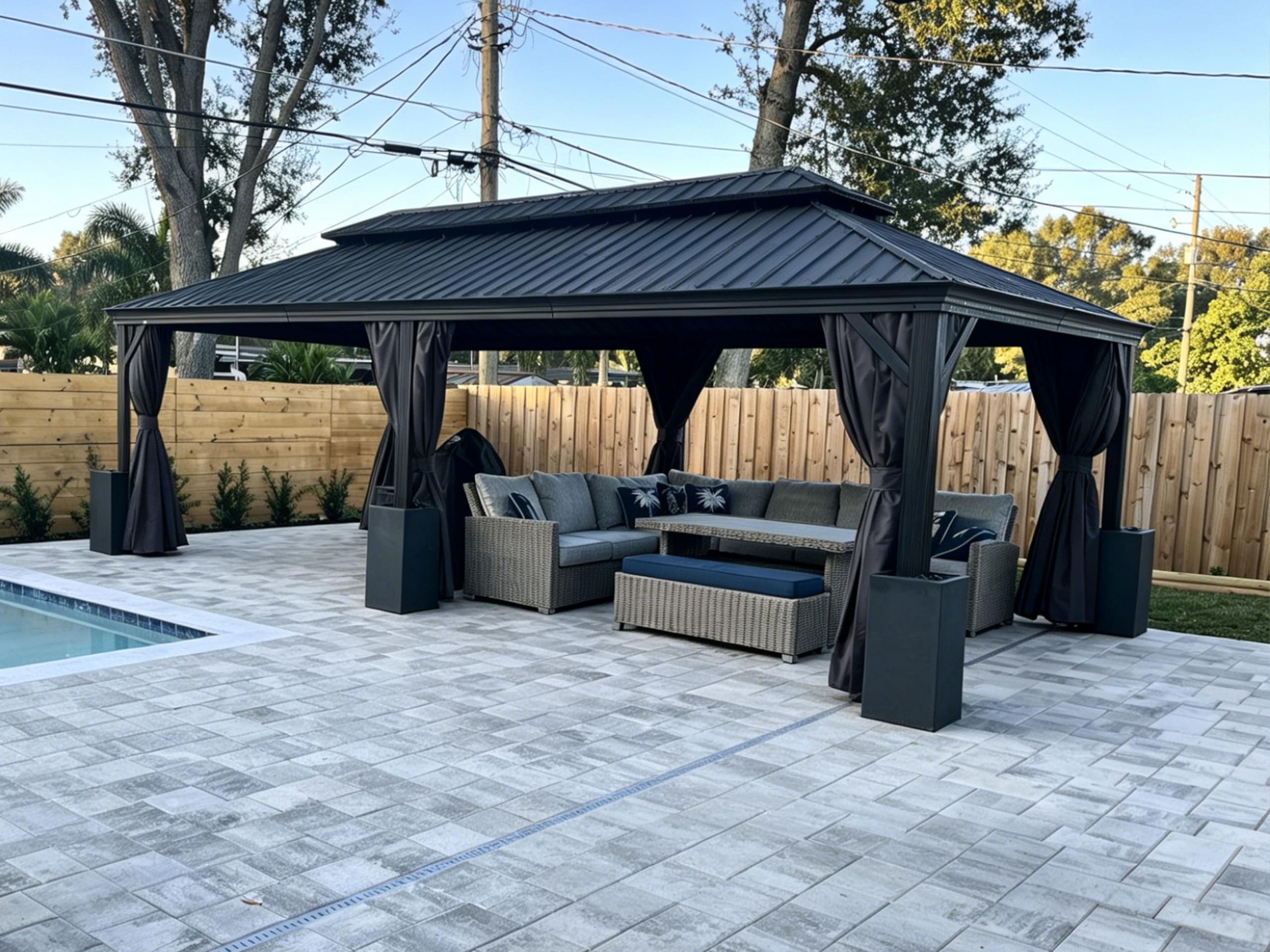 Amazon.com : PURPLE LEAF 12' X 24' Outdoor Large Gazebo with