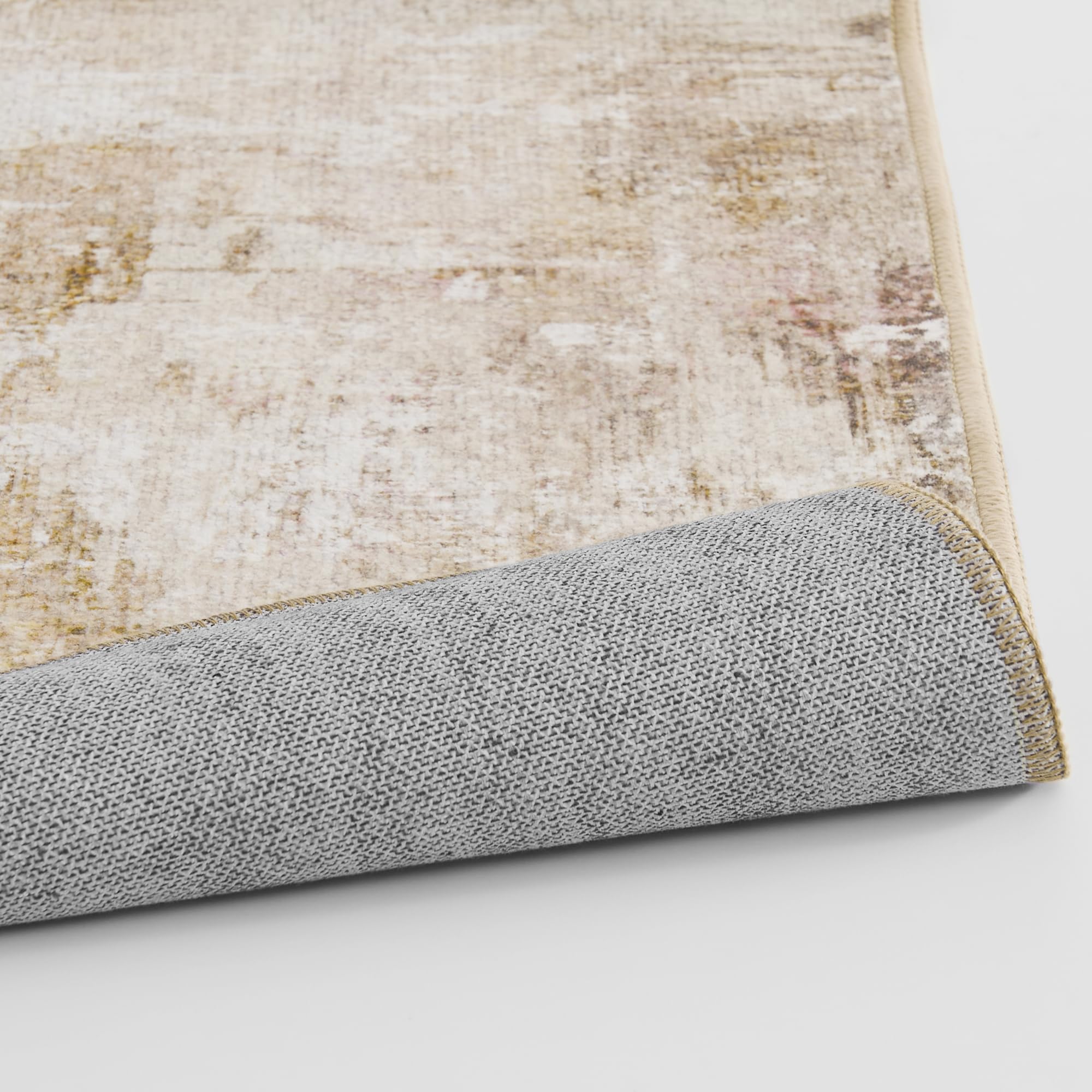 PONY DANCE Tappeto Camera da Letto Moderno Pelo Corto Morbido Decorazione Tappeto Lavabile in Lavatrice Salotto Antiscivolo Soggiorno 160x230 cm, Taupe