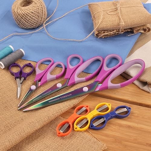 Miniatura 5 de BambooMN Titanio Softgrip Set & Tijeras Plegables - Púrpura - 1 Juego