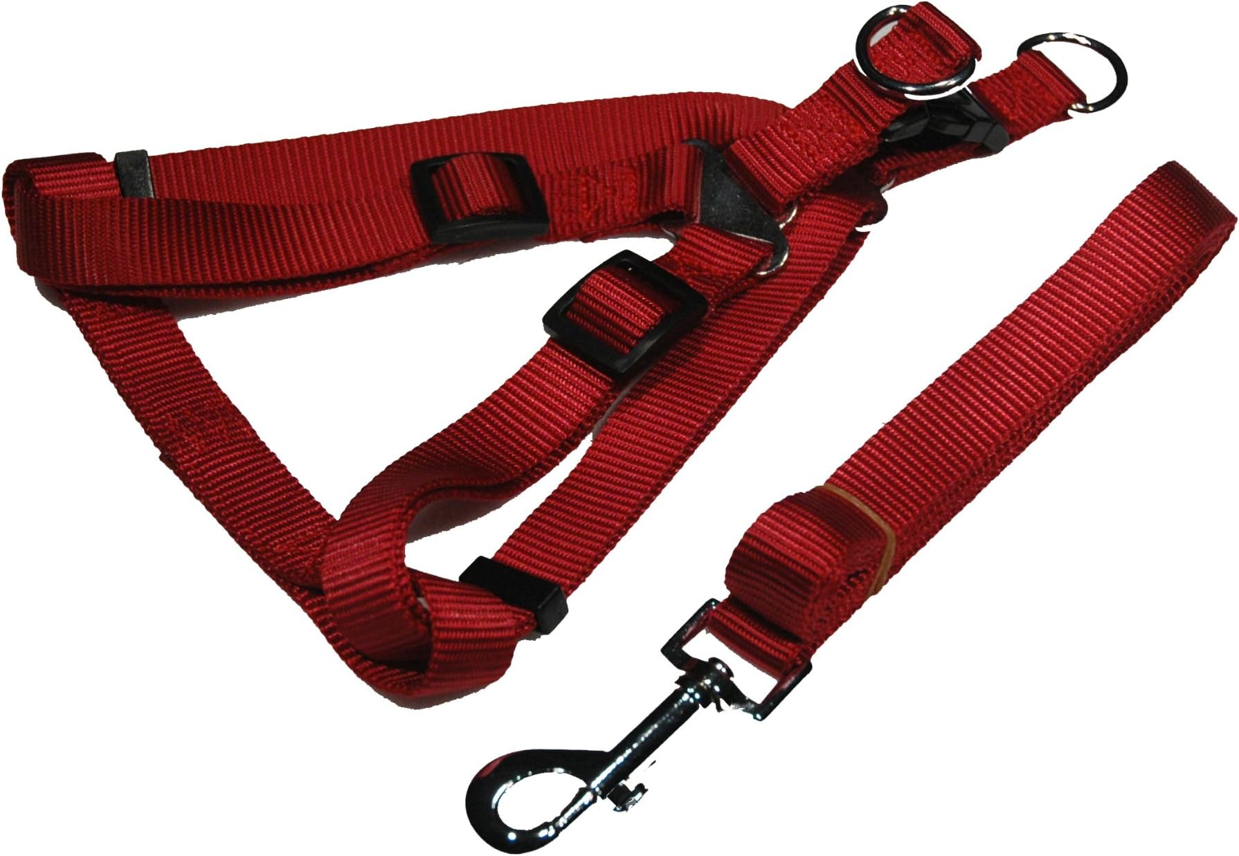 Dog Harness and Leash Set, 3/4 Inch Halter Style, Large in Wine By Zone 70