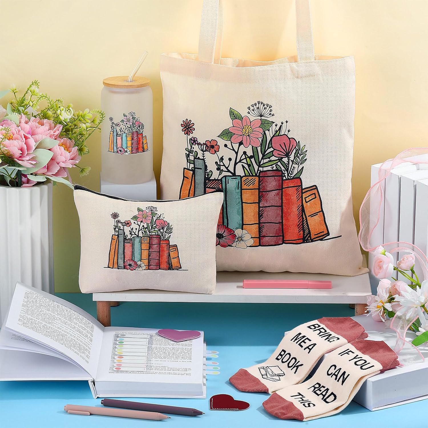 10 Pcs Book Lovers Gifts for Women Bookish Birthday Gift for Reader Boss Book Club Customer Coworkers Teacher Nurse Professional Librarians Bookworms(Brick Red)