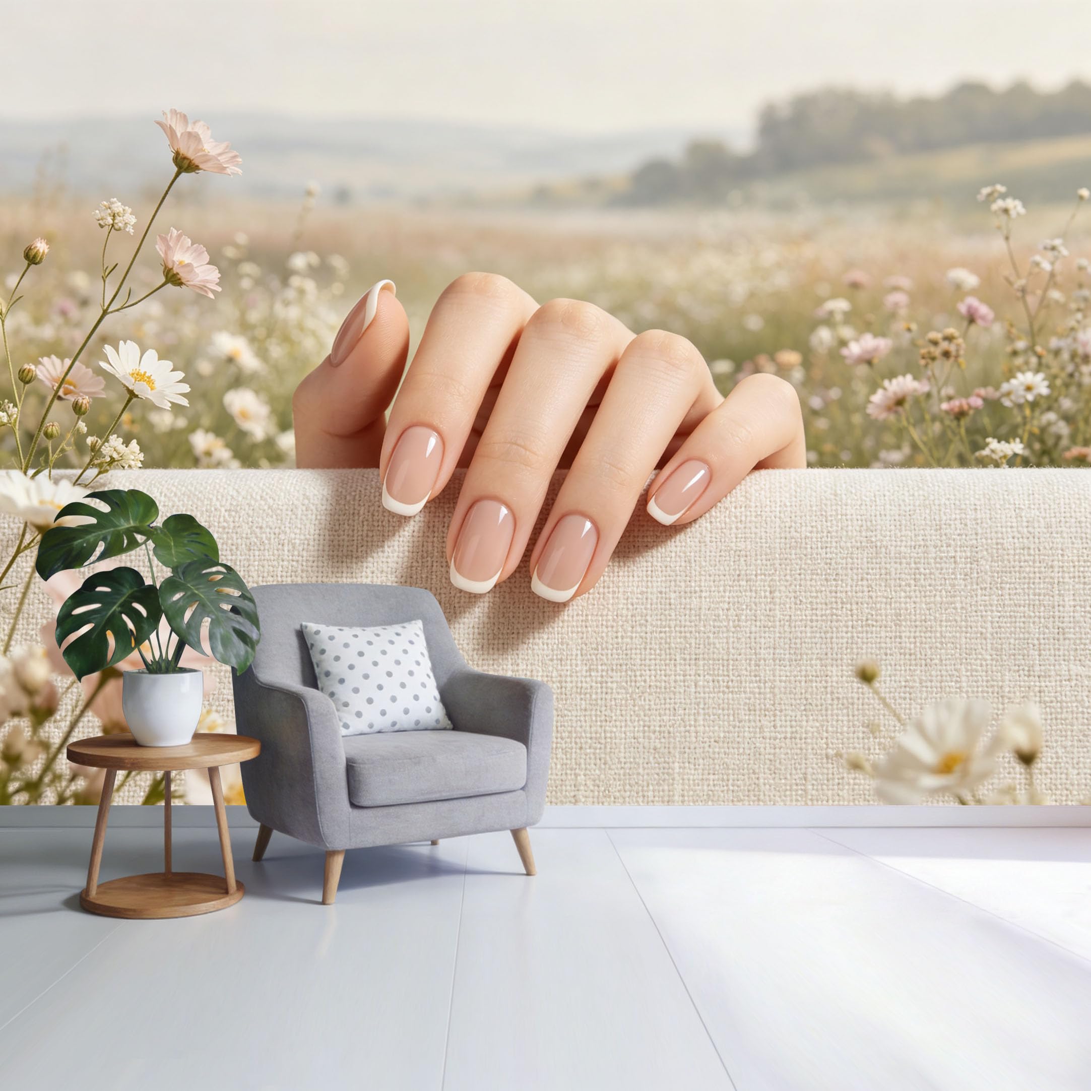 Custom Size Wall Mural Pastel Botanical Daisy Field Hand Detail Minimalist Bloom SelfAdhesive Wall Fabric Removable Wallpaper for Home Office Decor