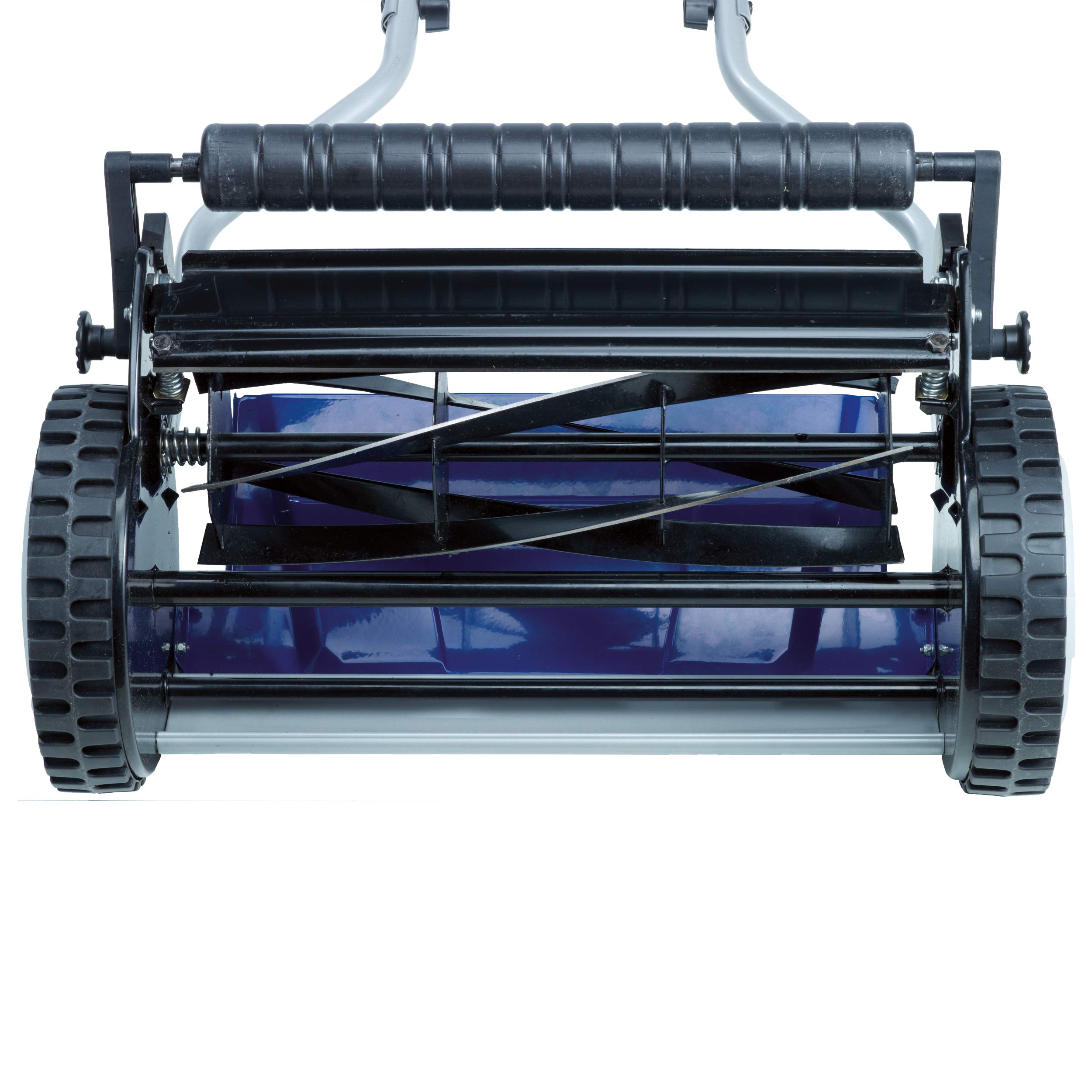 LUX-TOOLS HS-38 kosiarka wrzecionowa o szerokości cięcia 38 cm w zestawie z koszem 35 l | Ręcznie napędzana kosiarka z 4-stopniową regulacją wysokości cięcia od 13 mm do 38 mm
