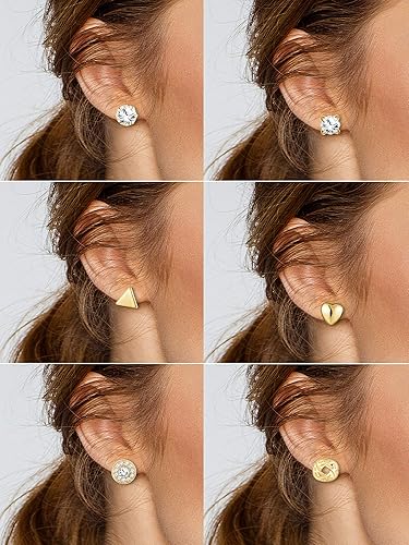 Miniatura 5 de BBTO Juego de 24 pares de aretes de perlas de cristal, joyería para mujeres y hombres