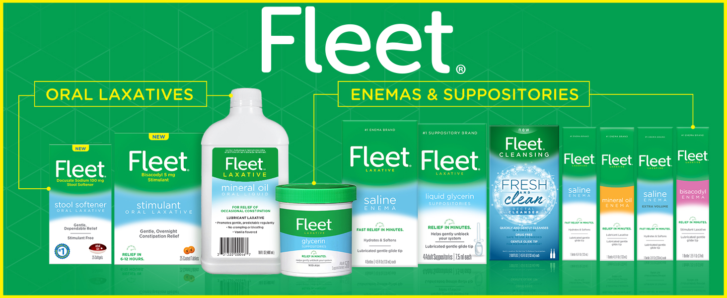 Fleet Laxative Saline Enemas for Constipation Relief for Adults, Fast and Effective, 2 Bottles per Pack, 4.5 Fl Oz Each, Pack of 6