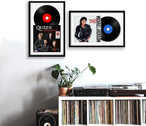 Miniatura 6 de Marco de disco de vinilo para marco hecho para exhibir discos de vinilo, decoración del hogar, exhibición de discos de vinilo LP 025