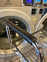 Vista 5 de Carrito de lavandería comercial LVP Work Horse con asa extraíble (cromado, extra grande)