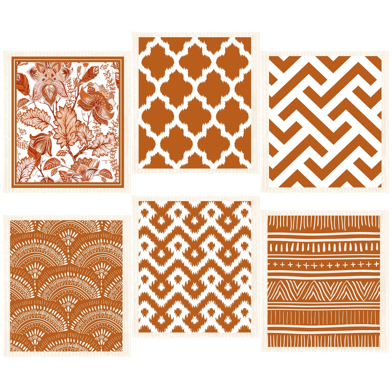 Morigins Swedish Dish Clothes Pack of 6 Reusable Absorbent Hand Towels for Kitchen Bathroom and Cleaning Counters Cellulose