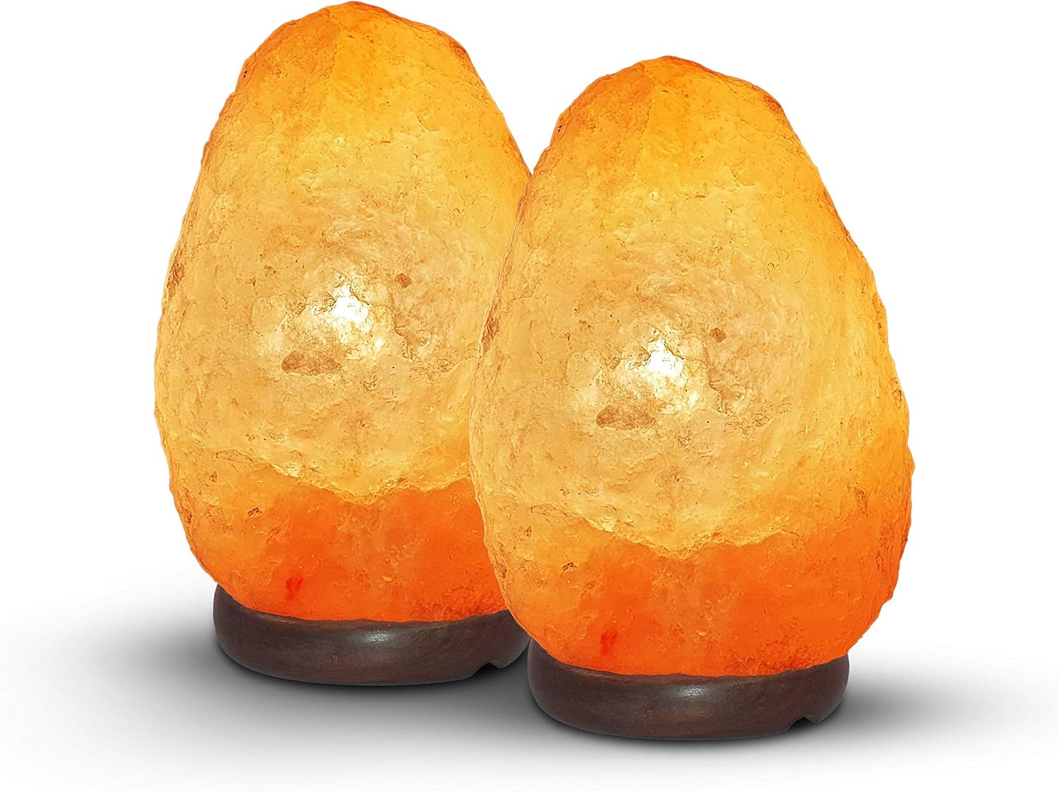 THVGUL Natural Himalayan Salt Lamp Pack of 2 Dimmable neem Wood Base 2 Pack Himalayan Salt Lamps