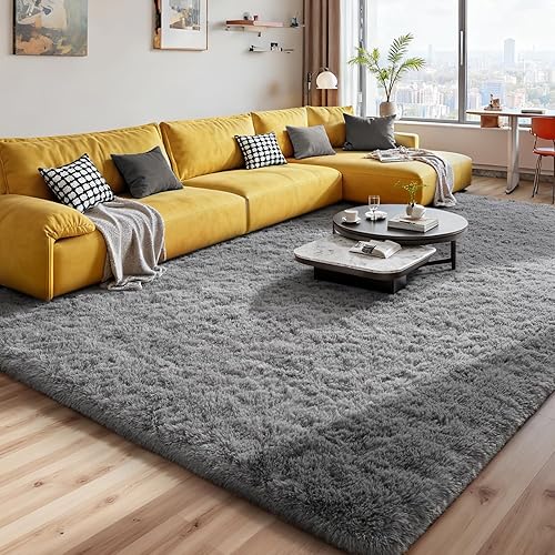 Miniatura 13 de Alfombra de Área Suave y Esponjosa Shag de 5 x 7 pies, Alfombra de Felpa Peluda Antipelusa para Dormitorio, Sala de Estar, Guardería, Habitación