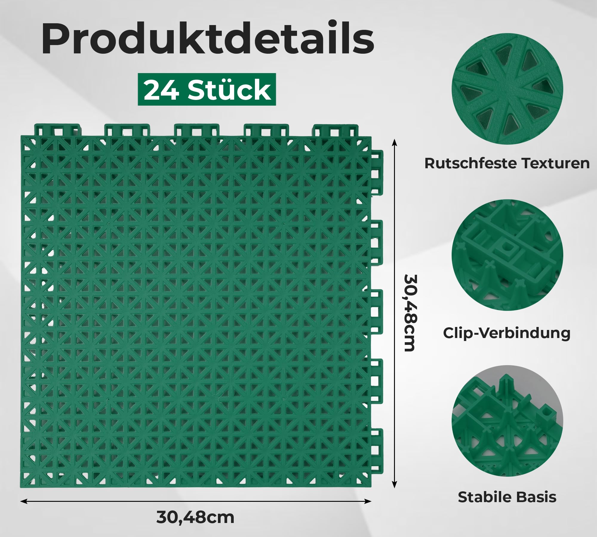 jxgzyy 24 STK Puzzlematte Set Bodenschutzmatte Sportmatte Fallschutzmatten Outdoor Gymnastikmatte Fitnessmatte Trainingsmatte Bautenschutzmatte Für Außenbereich Balkon Bodenbelag