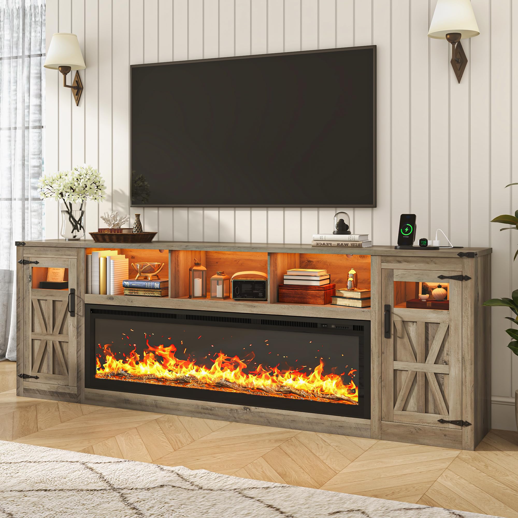 chartustriable 95 Farmhouse Entertainment Center