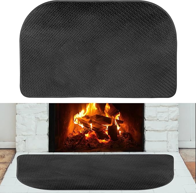 48x30'' Fireplace Mat, Thickened Fiberglass Fireproof Capet Rug