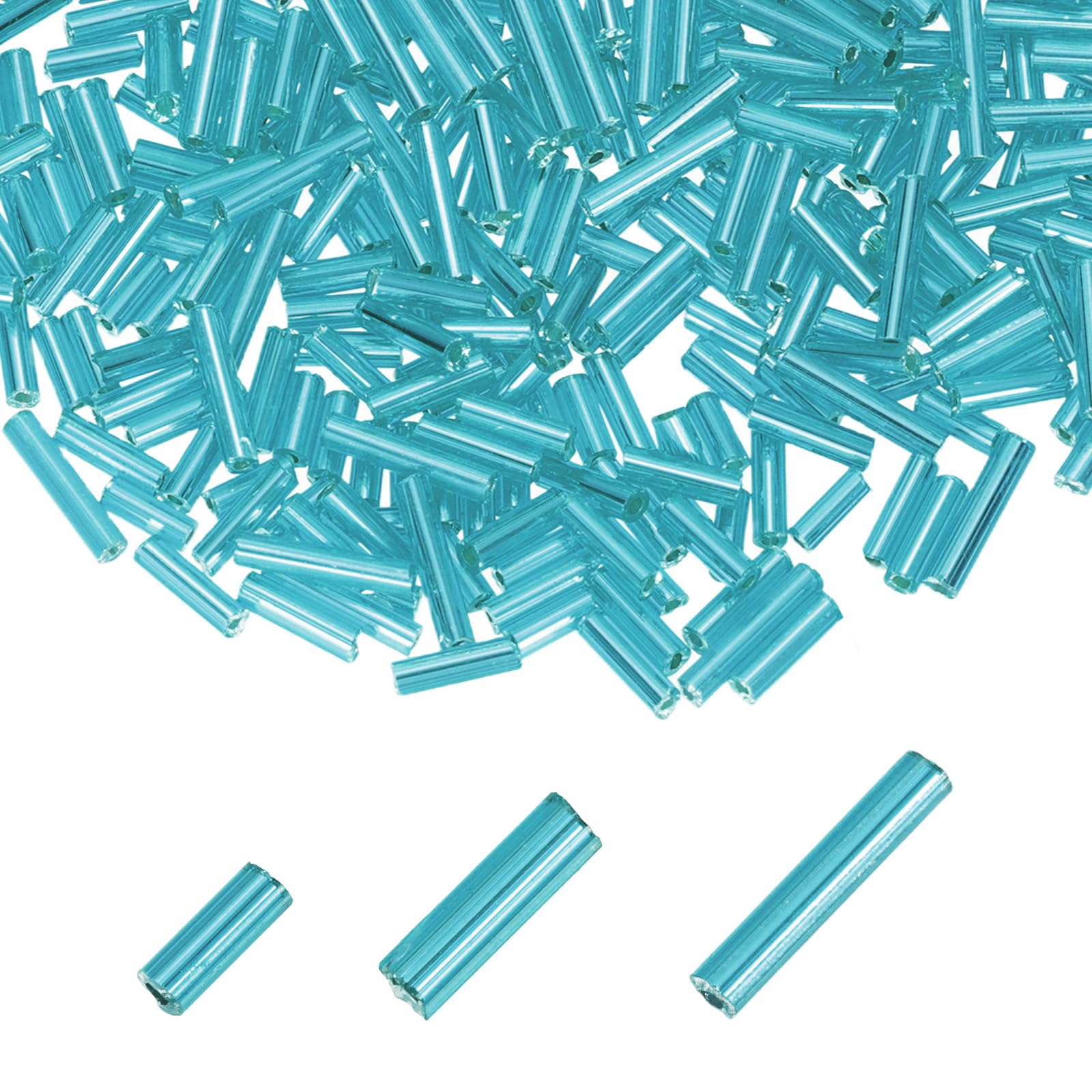 sourcing map 800pcs Glass Bugle Beads 4/6/9mm Long Tube Cylinder Beads