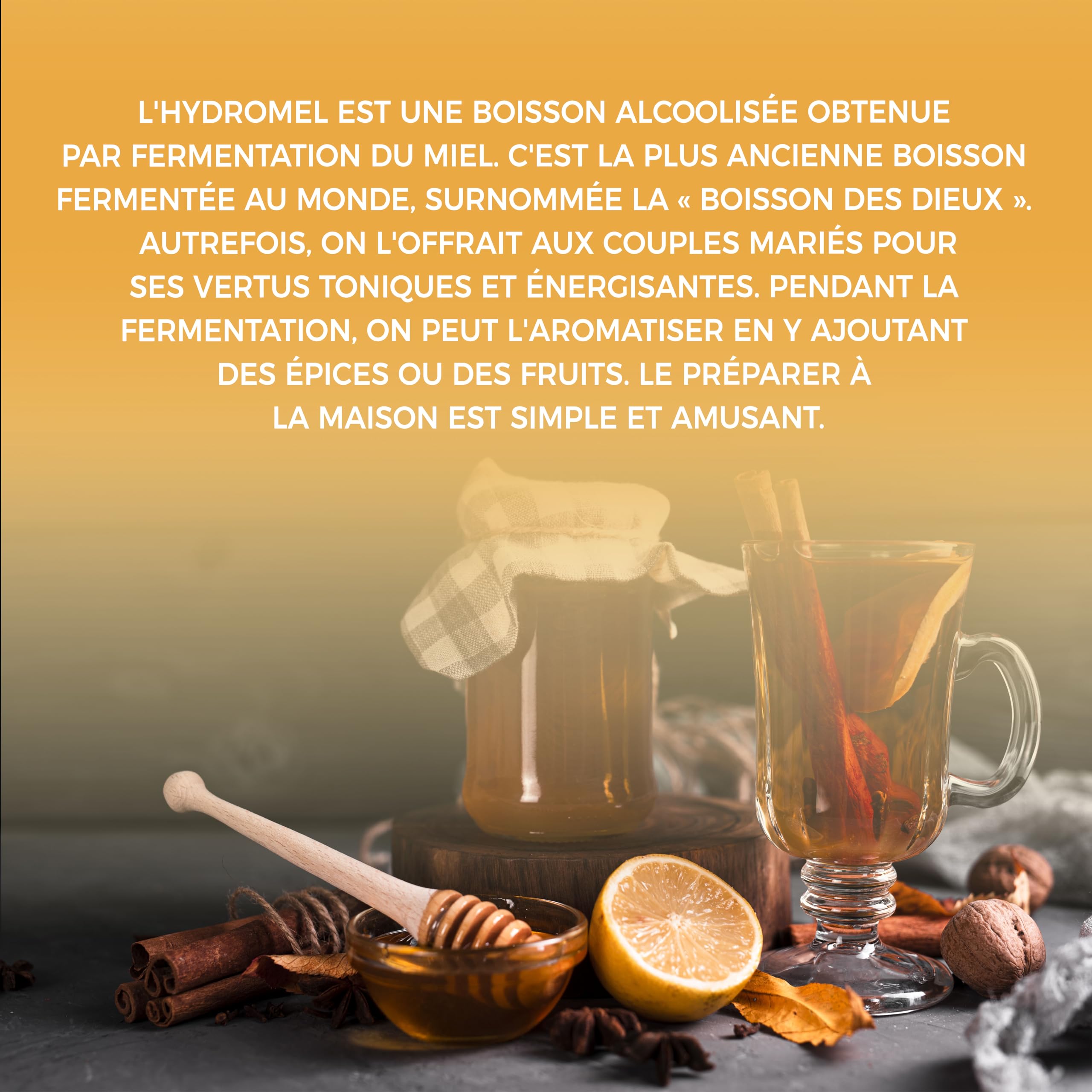 Beer & Wine - Kit de Fermentation George's Hydromel 5l - Hydromel Artisanal Fait Maison - Kit de Production d'hydromel - Idée Cadeau