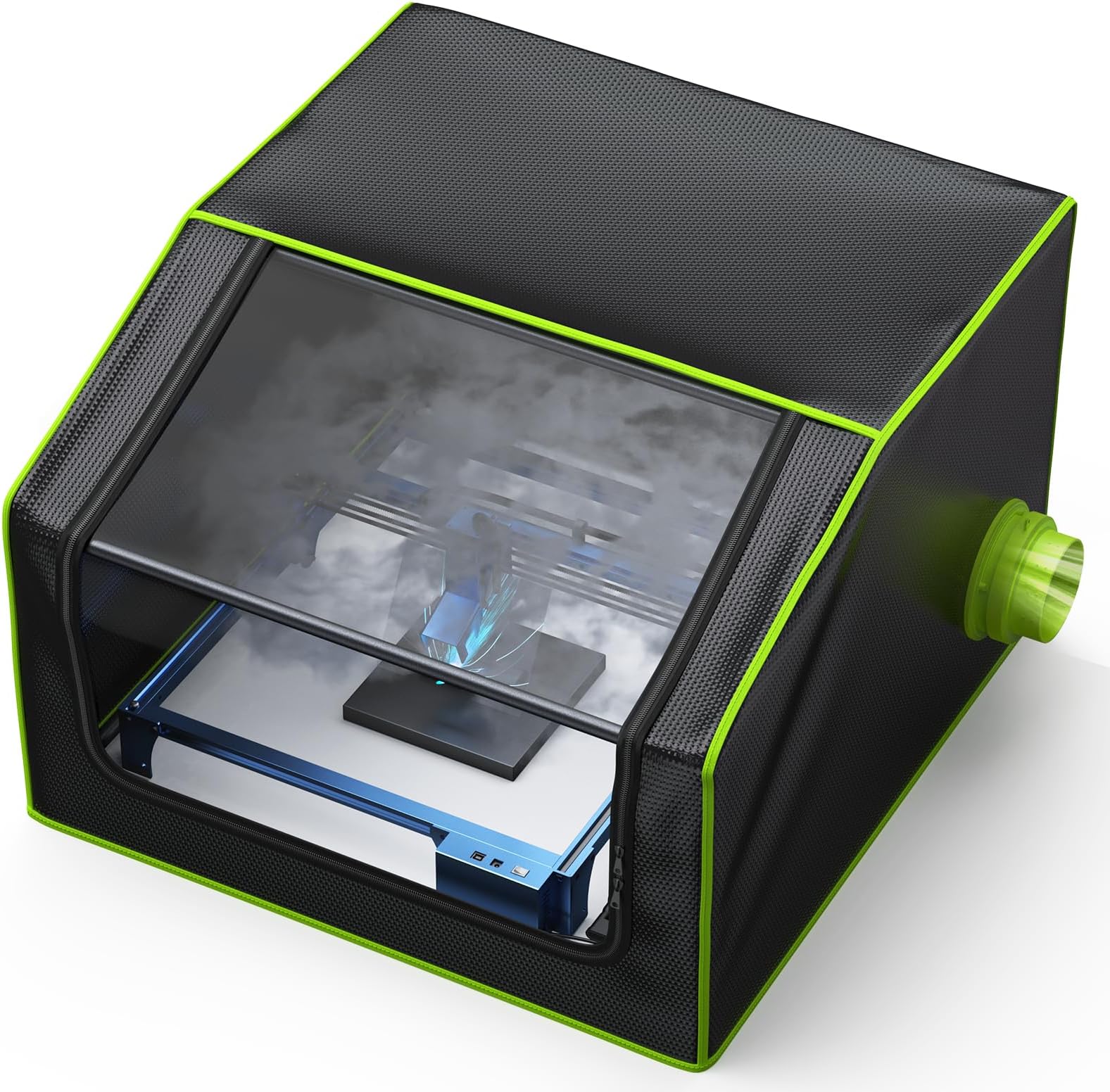 Laser Engraver Enclosure with Vent, Fireproof Laser Cutter Protective Cover, Smoke & Odor Insulation, Noise Reduction, Eye Protection, Suitable for Most Laser Engraving Machine, 700x700x460mm