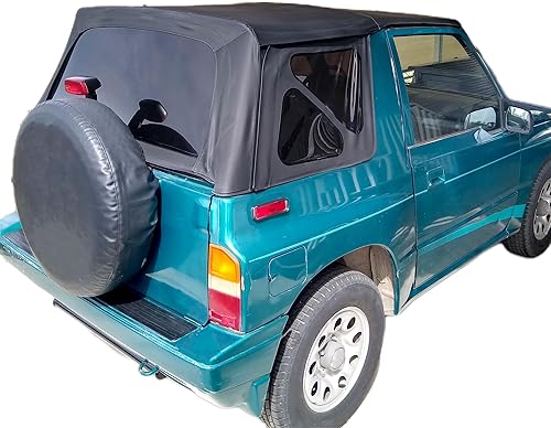 ECOTRIC Parte superior suave de ventanas tintadas compatible con Suzuki SidekickGeo Tracker 1995-1998, piel superior suave, cubierta superior