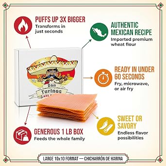 Duritos Wheat Pellets 10x10 Large 1LB Duros Mexican Chicharron de Harina