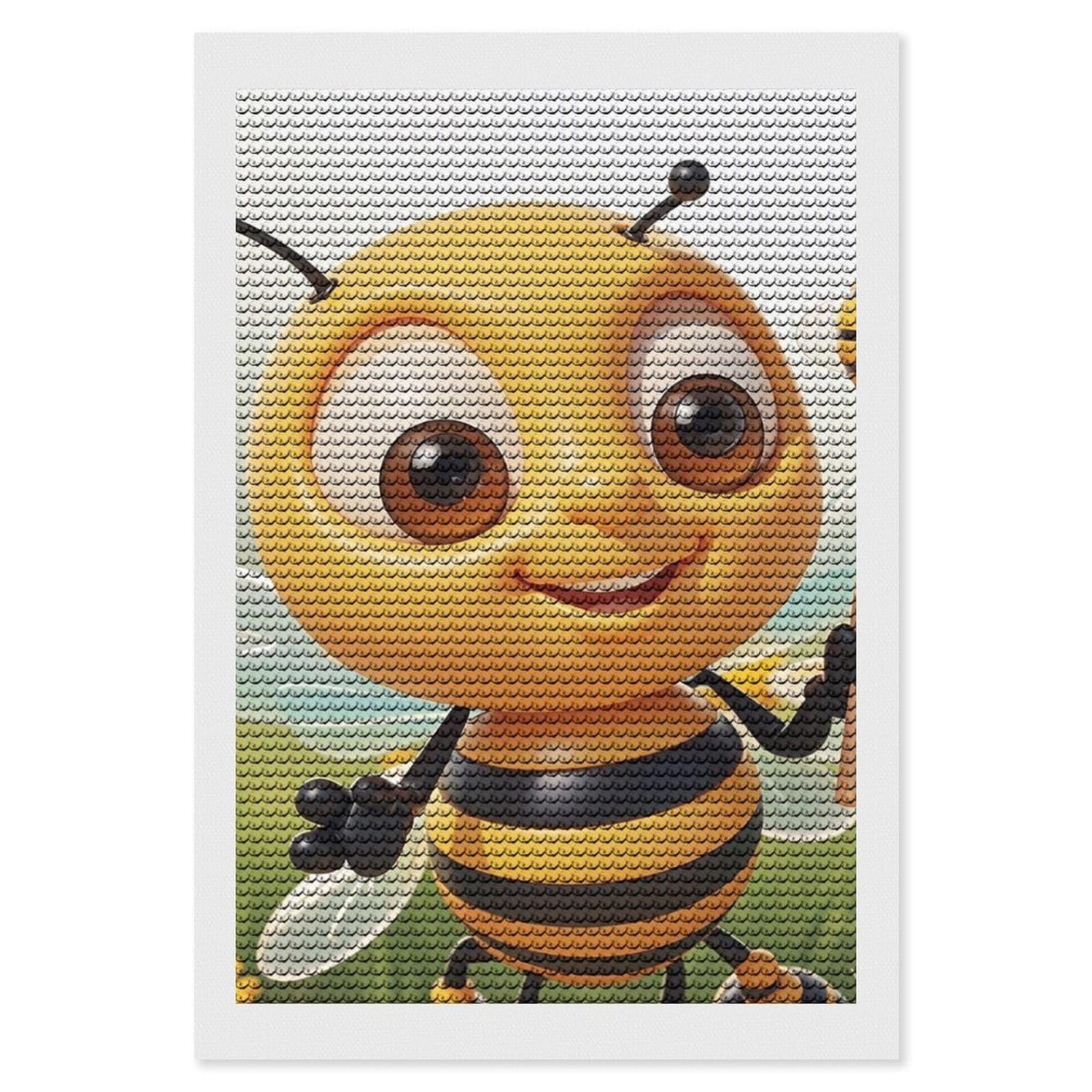 DWVTSLH Honey Bee Diamond Painting Kits for Adults, Personalized Diamond Photo Art Full Drill, DIY 5D Diamond Art Painting Kits for Beginners, Home Wall Decor 8"x12"