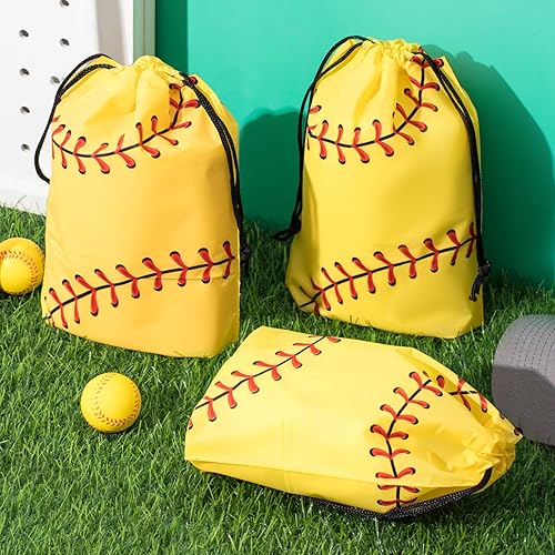 Miniatura 4 de Silkfly Paquete de 50 bolsas de softbol con cordón para aperitivos, bolsas de plástico para regalo, regalos de fiesta para suministros de fiesta