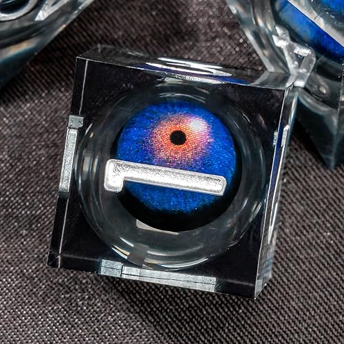 Miniatura 3 de OUKELANWO Juego de dados DND de globo ocular de resina de núcleo líquido, 7 piezas de dados D y D D y D D&D D20 de borde afilado Dungeons and Dragons