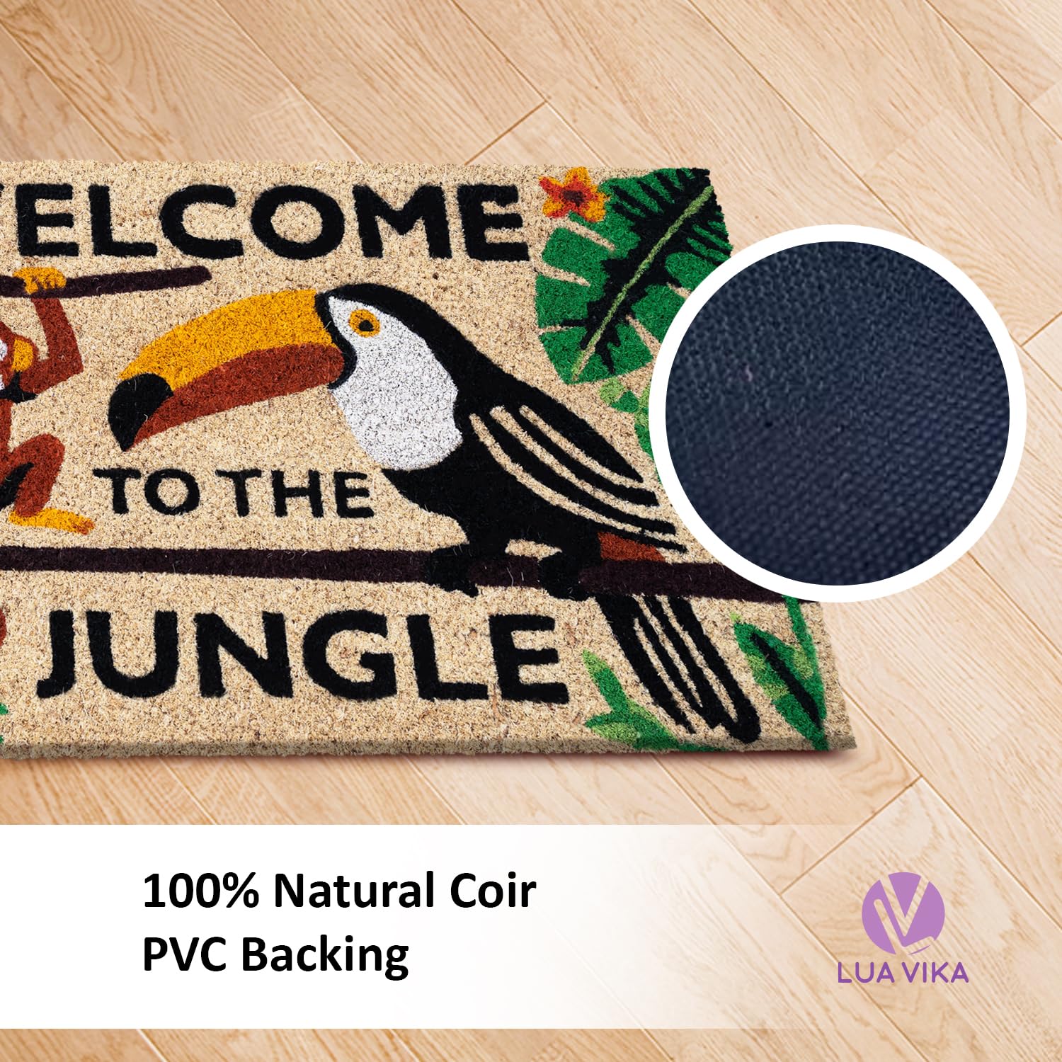 Zerbino ingresso esterno cocco - Welcome to the jungle - 40x70 cm - tappeto ingresso esterno casa - zerbino cocco - zerbini moderni e originali