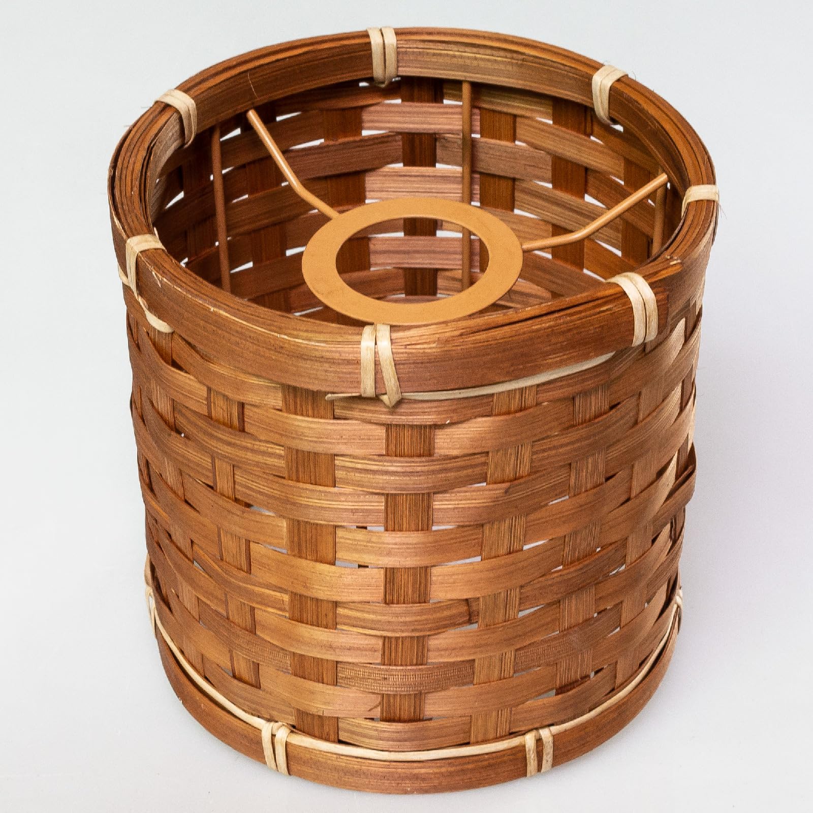 Paralume rotondo in rattan bohémien, paralume per lampada da tavolo, lampada da appendere e da terra, per tutti gli interni, diametro 16 cm (1, cesto marrone boho)