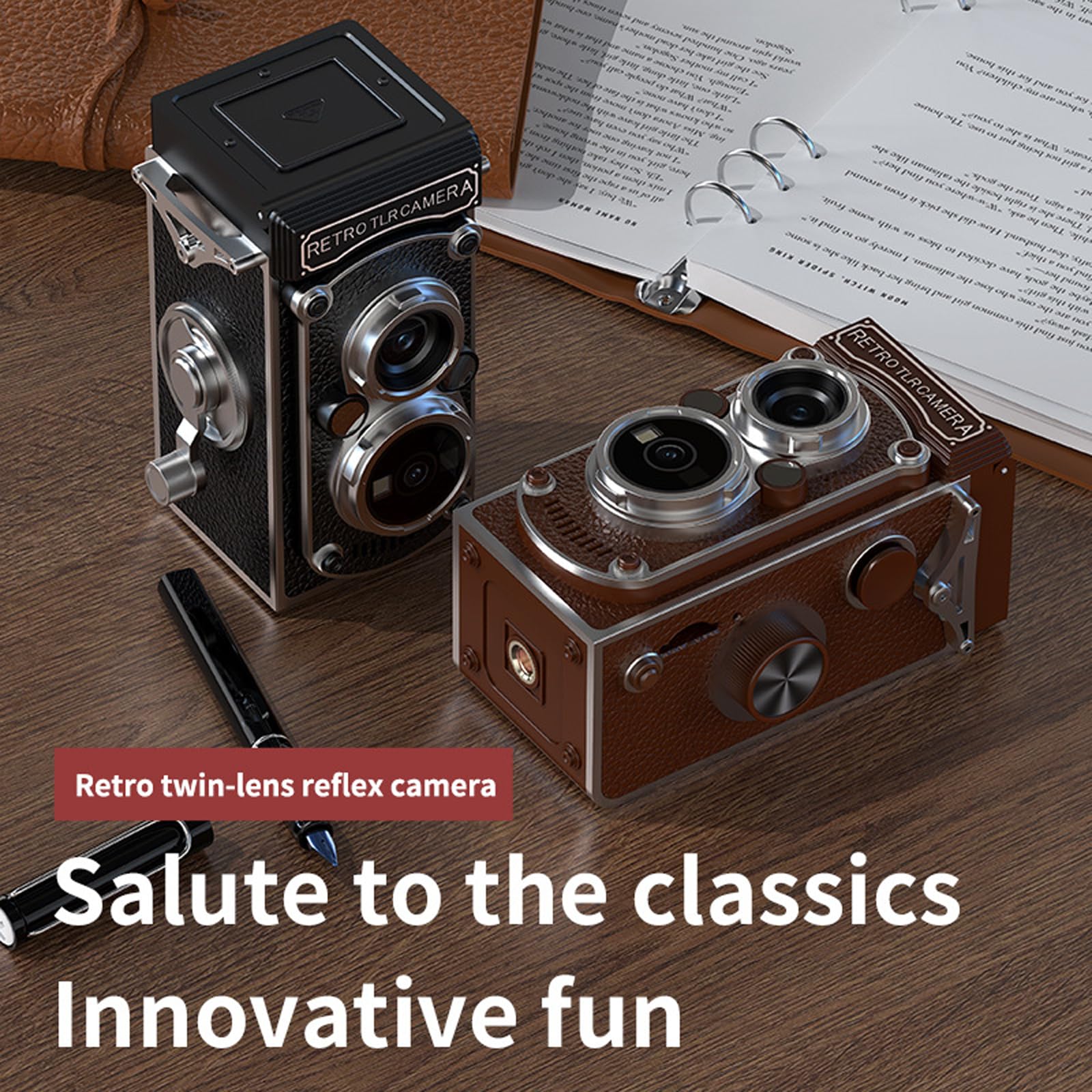 Fotocamera digitale di design con schermo inclinabile, capacità 32 GB, luce integrata e supporto per fotocamera tradizionale