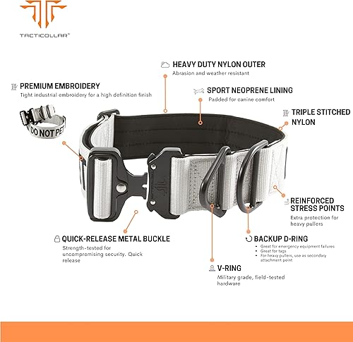 Miniatura 10 de Tacticollar - Do not PET, collar de nailon de 2 pulgadas para perros pequeños, medianos y grandes, acolchado de neopreno en el interior, comunica