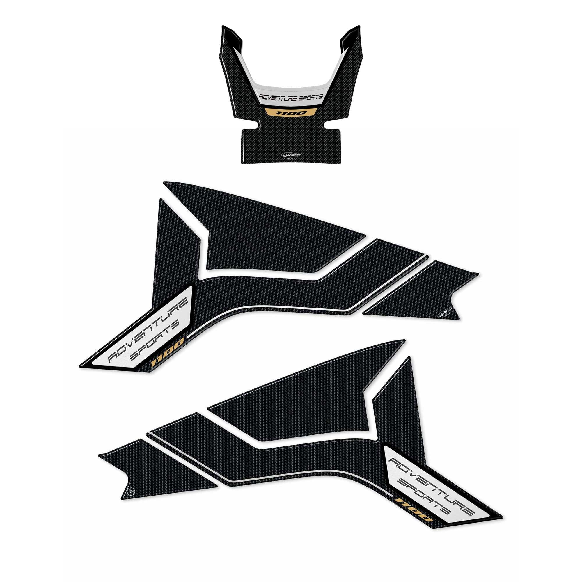Labelbike - KIT 3 Stickers Gel Motorcycle Tank Compatible with Honda Africa Twin Adventure Black 1100 L