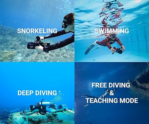 Miniatura 9 de LEFEET S1 - Patinete subacuático profesional con doble hélice para caza en el mar, pesca, buceo, esnórquel, natación, exploración y rescate