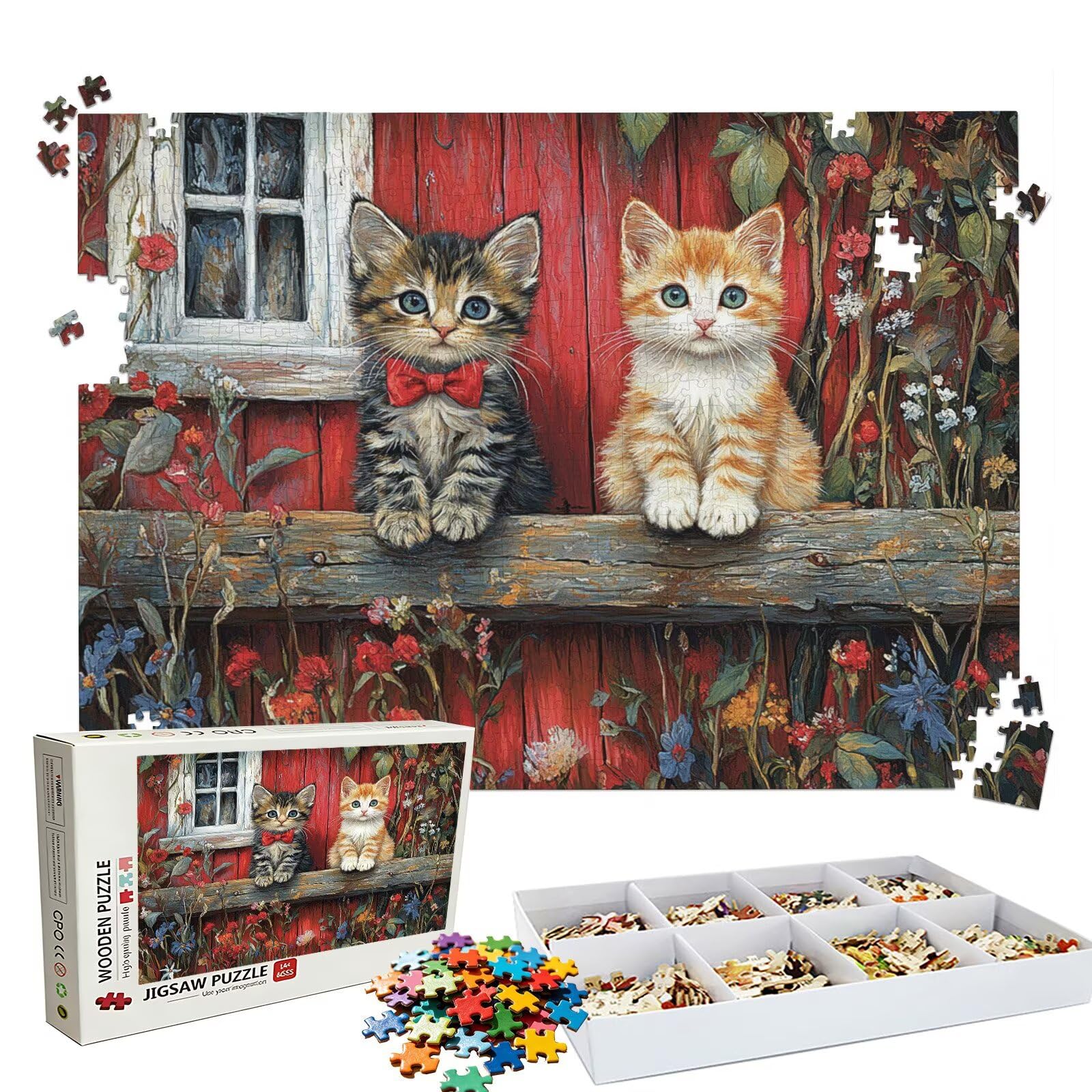 Puzzle 4000 Pezzi casa gatto, Puzzle 4000 Pièces Challenge Impossible, Puzzles 141.5x87.5 cm Taglia Grande Adulti, Giochi Educativo per Famiglie, Regalo Puzzles Classici, Decorazioni Casa W3H-852