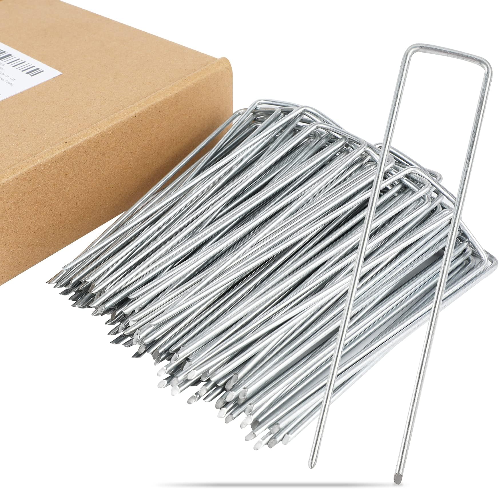 JMIATRY Lot De 60 Piquets De Jardin Avec Rondelles, Agrafes Toile De Paillage Avec 60 Rondelles