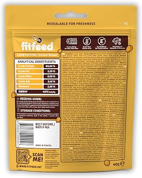 fitfeed Freeze-Dried Çiğ Tavuk Göğüs Kedi Ödül Maması 40g
