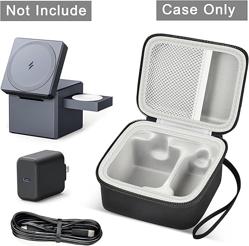 Miniatura 4 de PAIYULE Funda compatible con cargador MagSafe 3 en 1 de Anker Cube MagSafe Soporte de carga rápida de 15 W, soporte de almacenamiento de estación de