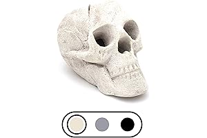 OSKER Ceramic Fireproof Fire Pit Skull Log