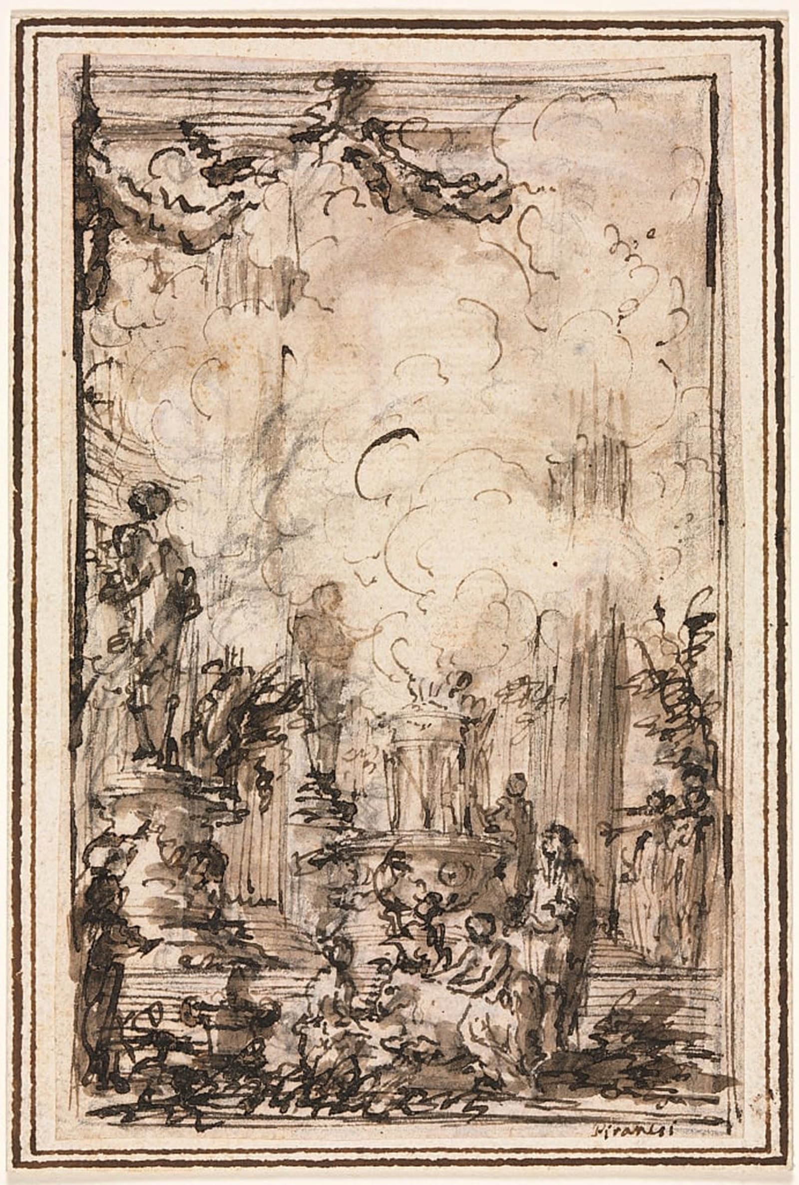 SERENDIPITP Retro Picture Poster Wall Art Pictures Painting Sacrificial Offering in a Temple by Battista Piranesi Wall Art Canvas Print for Wall Decor 60x90cm