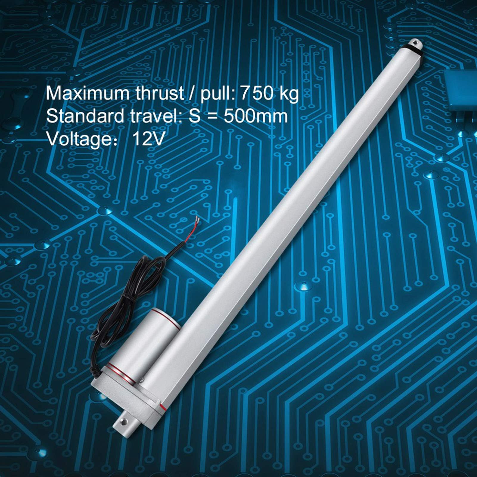 Motore Lineare Attuatore 500mm DC 12V Regolabile Apricancello Cilindro Elettrico per Mobili