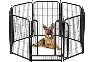 Sturdy Dog Sanctuary: 8-Panel Metal Playpen for Canine Companions