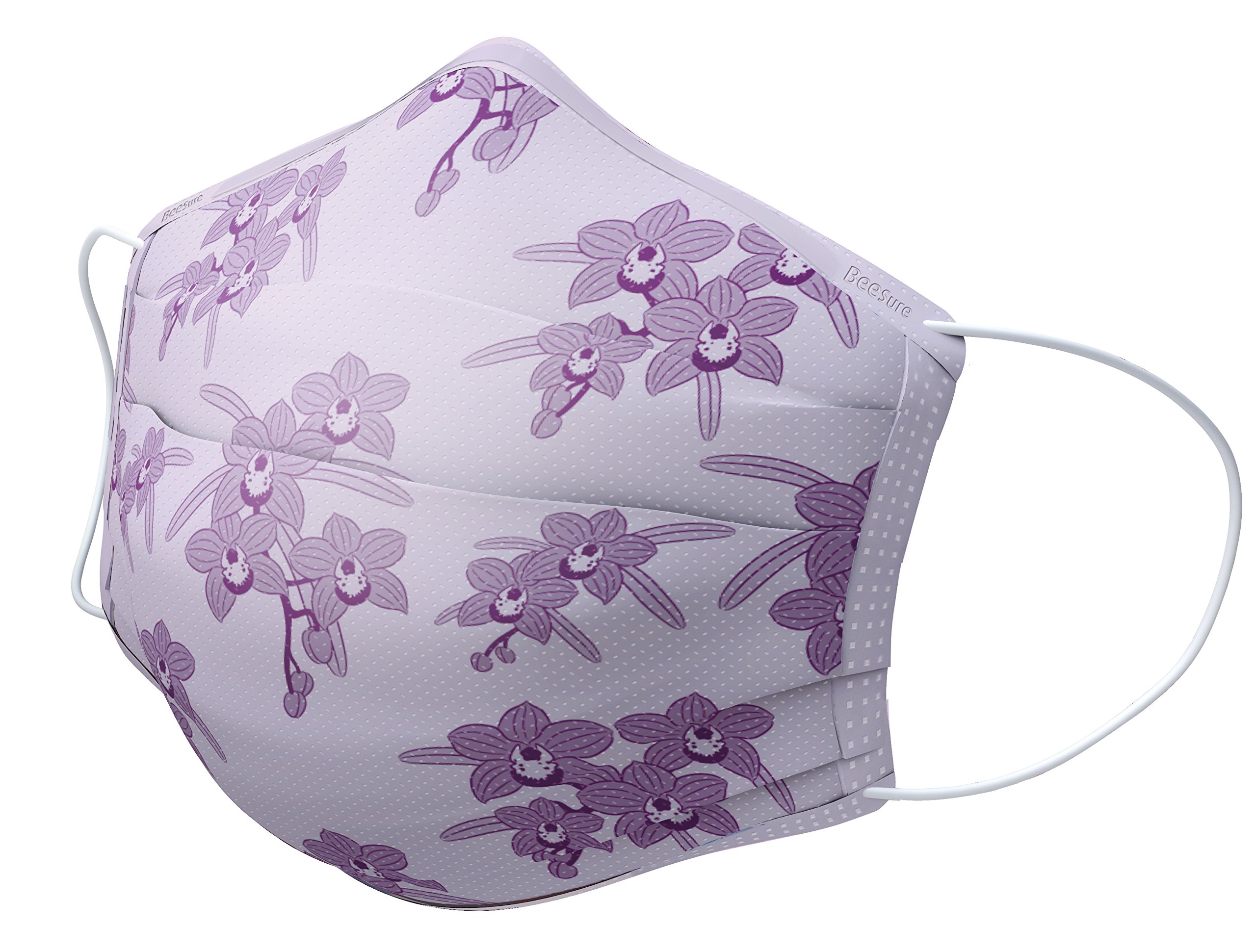 BeeSure BE2320 Floral Face Masks, Orchid Lavender (Pack of 50)