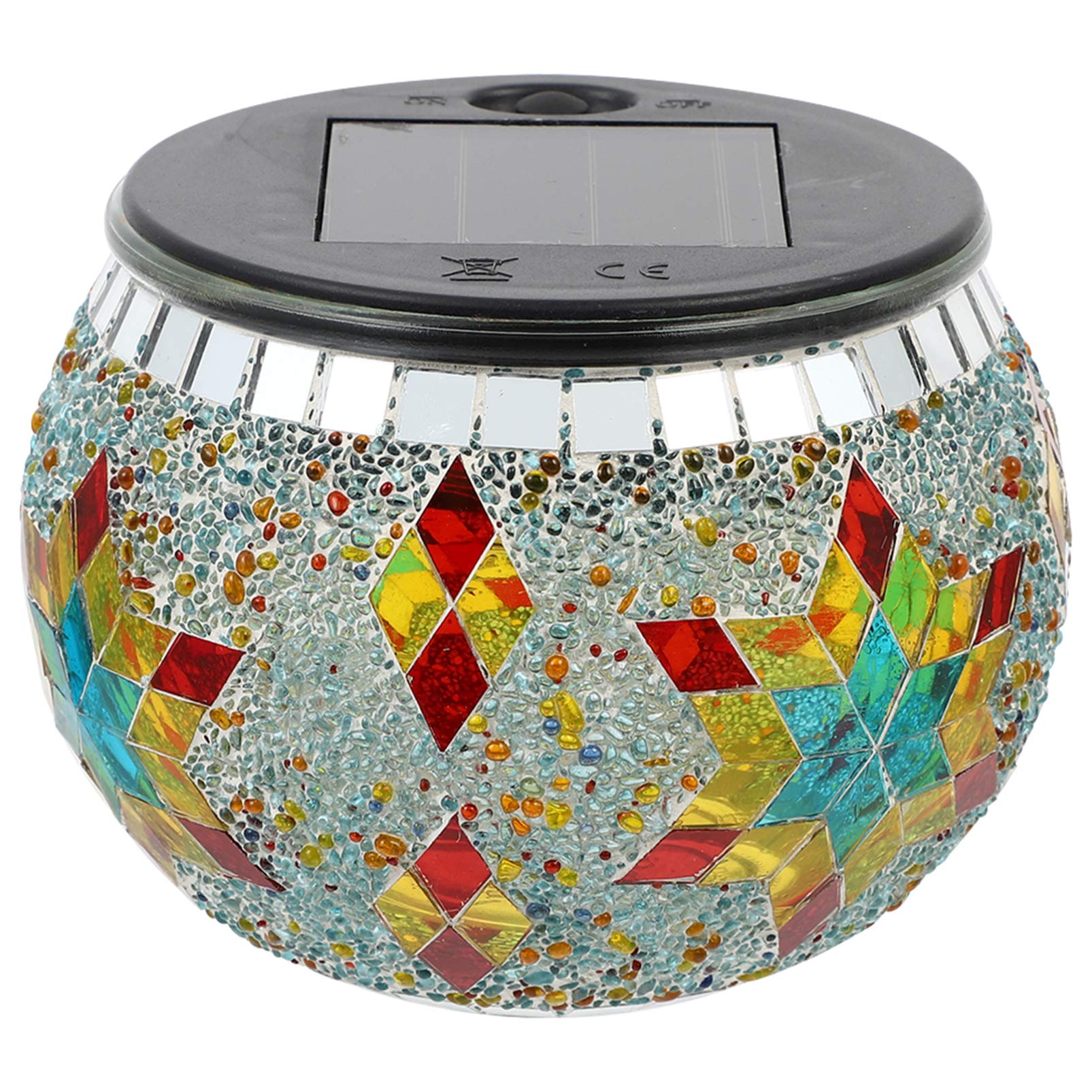 Uonlytech Mosaic Solar Light Outdoor Color Changing Crystal Glass Globe Ball Light LED Table Lamp Waterproof Night Light for for Garden Patio Party Yard Decorations