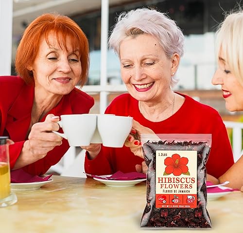 Miniatura 8 de Flores de hibisco, 1.2 libras19 onzas, flor de jamaica, natural lista para bolsas de té, hierbas saludables calientes o heladas, agua fresca