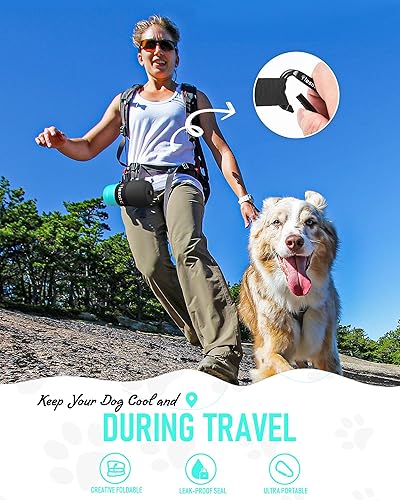 Miniatura 4 de lesotc - Botella de agua para perros mejorada, dispensador de agua portátil a prueba de fugas, botella de agua para mascotas, para caminar al aire