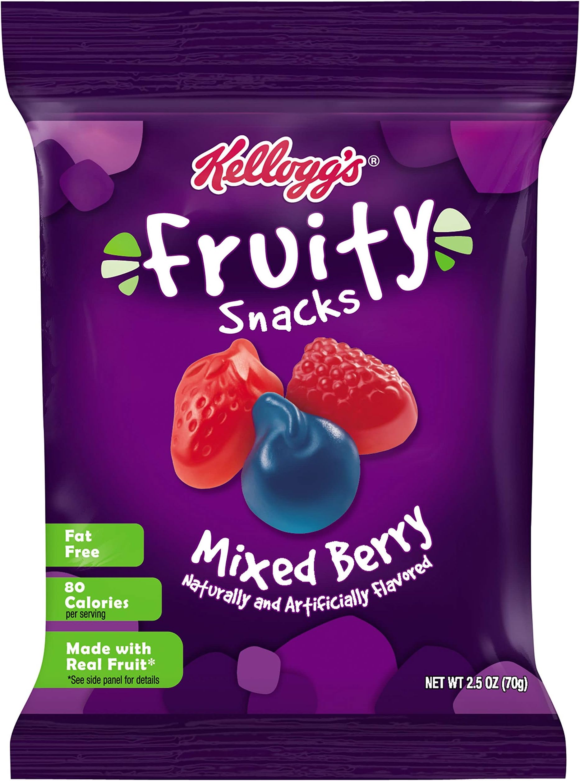 Fruity Snacks, Mixed Berry, Gluten Free, Fat Free, Bulk Size, 120 oz, 2.5 Ounce (Pack of 48)
