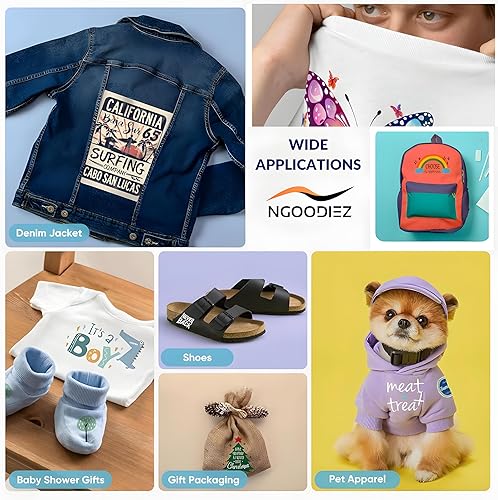 Miniatura 4 de NGOODIEZ Película de transferencia DTF - Película de transferencia de calor de doble cara, mate directo a hojas de película, tamaño A3, 100 hojas,