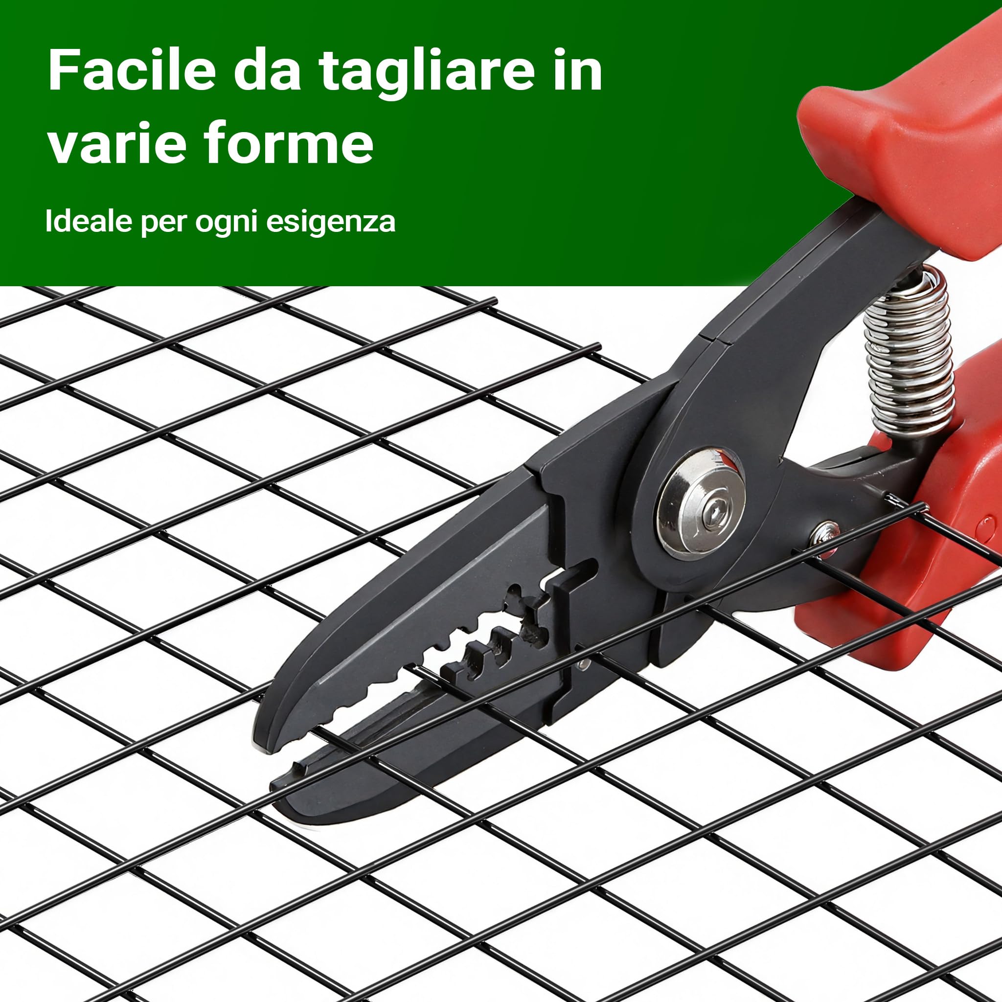 Wiltec Rete da voliera nera Maglie quadrate 12x12mm Rotolo da 10m Altezza 100cm Acciaio zincato