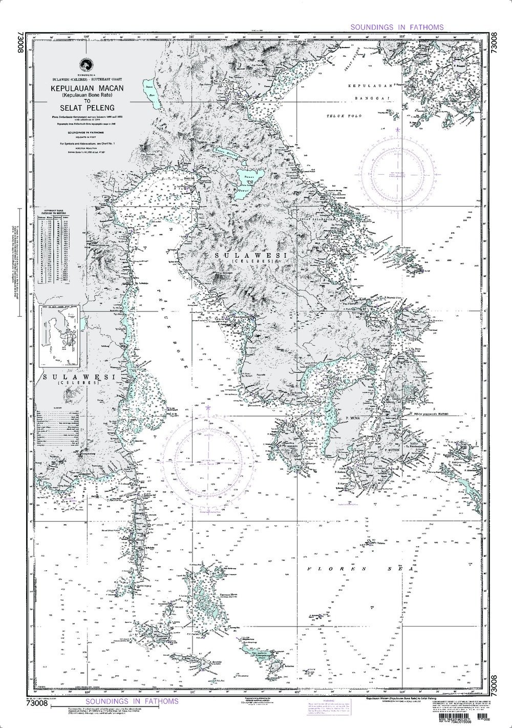 NGA Chart 73008: Kepulauan Bone Rate to Selat Peleng