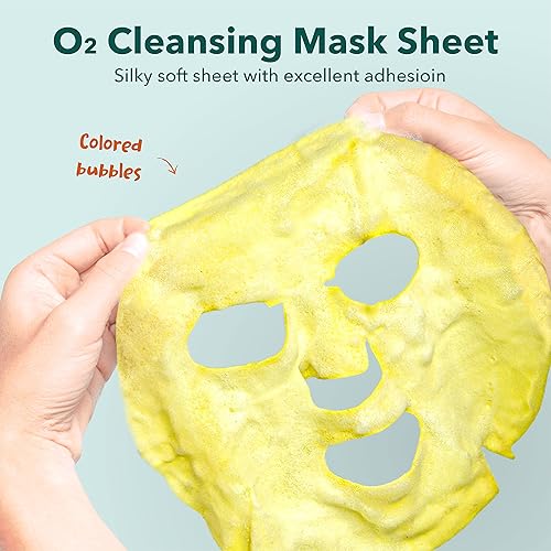 Miniatura 5 de Purederm Mascarilla facial de cúrcuma para el cuidado de la piel (paquete de 5)  Mascarilla facial de burbujas para hidratar e hidratar  Rico