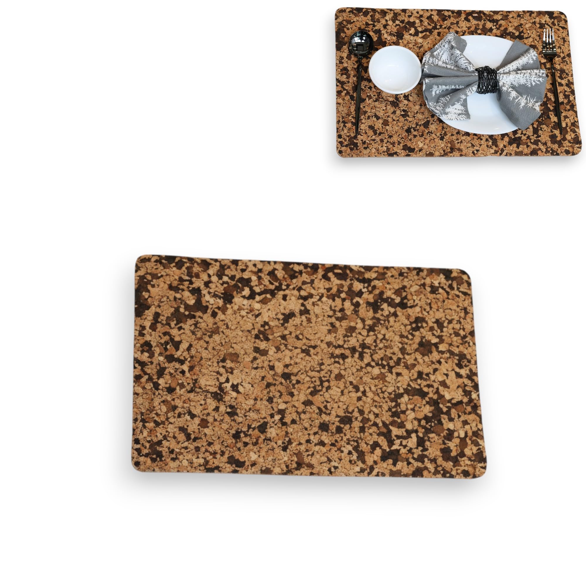 Natural Cork Table Mat, 18x16 Inch, 4mm Thick, Heat Resistant Placemat for Kitchen Dining Table-image-34